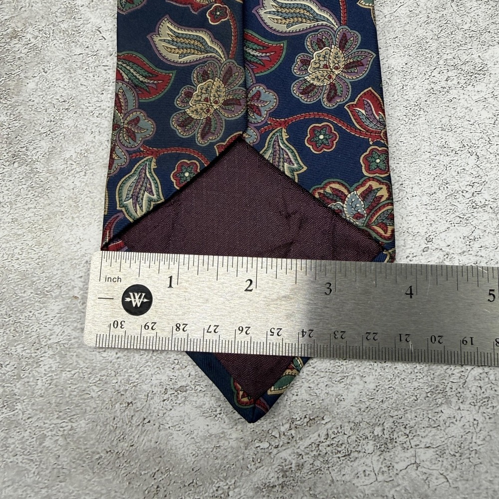 Christian Dior 100% Silk Tie Mens OS Blue Paisley Made France Necktie 58x3.75 - Picture 3 of 4